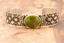 Day 6 Deal - Navajo Jewelry Genuine Sonoran Gold Turquoise Sterling Silver Bracelet